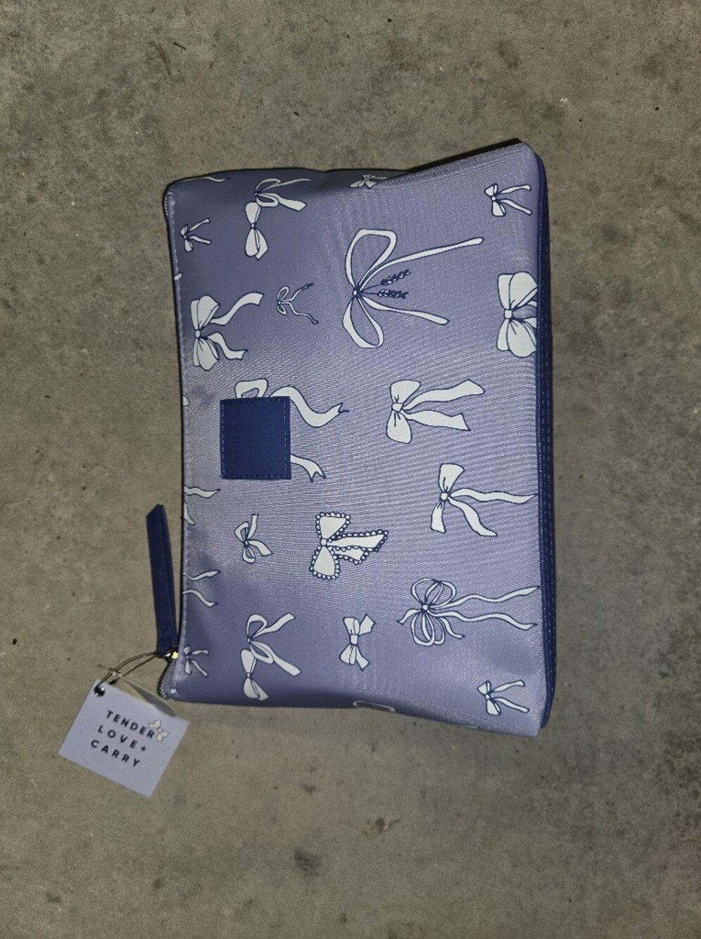 Lavender Bow Print Zip Pouch